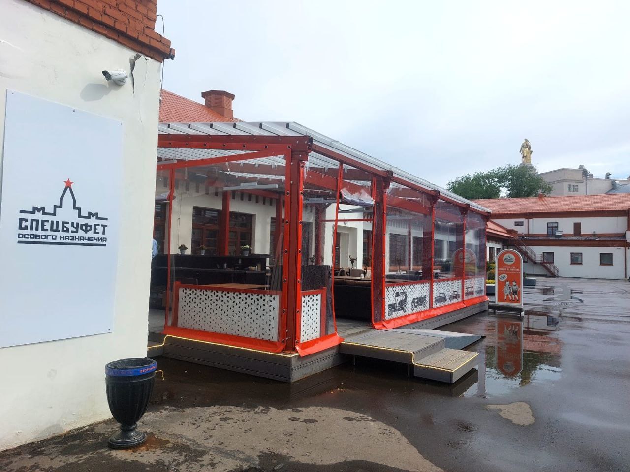 ПВХ шторы для летней террасы кафе в Калязине